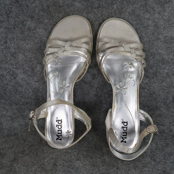 Mudd Shoes Womens 8 Strappy Pumps Heels Ankle Strap Retro Y2k Fashion Metallic - Picture 9 of 15